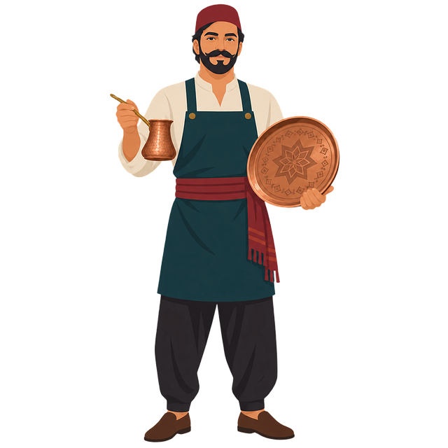 Free copper craft turkish culture cezve vector