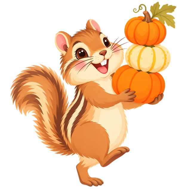 Free cheerful chipmunk clipart illustration