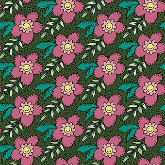 Blomster Mønster, Lyserøde Blomster