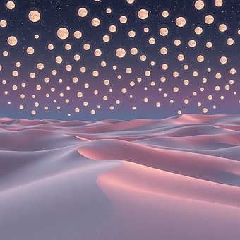 Surrealismus, Wüste, Monde, Sterne
