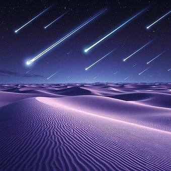 Wüste, Sterne, Meteor, Nachthimmel, Lila