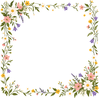 Marco Floral, Flores Y Hojas