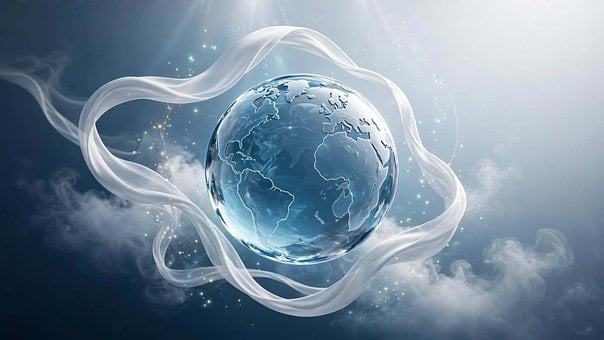 Free Globe Clouds illustration and picture
