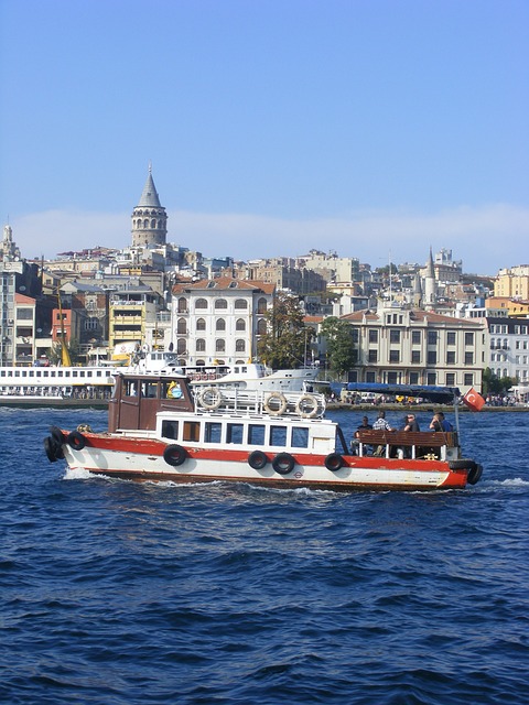 Free Boat Galata Tower photo and picture
