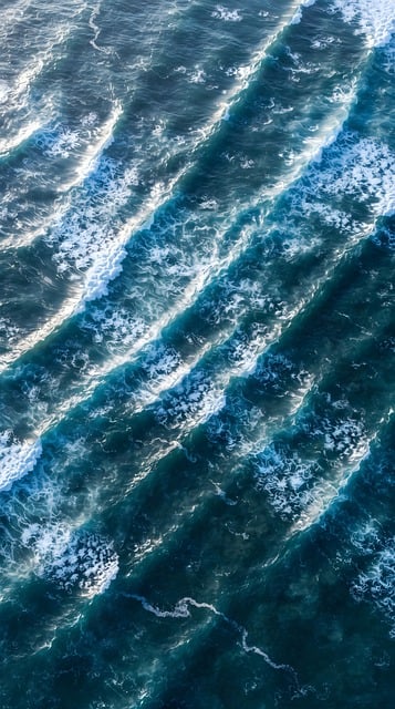 Ozean, Wellen, Luftaufnahme, Blau, Meer