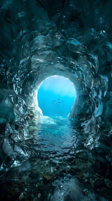 Eishöhle, Blaues Wasser, Natur, Meer
