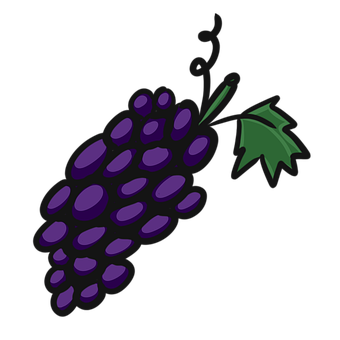 Struguri, Desen Animat, Fructe, Violet