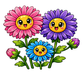 Free Cartoon Flowers Smile illustration and picture