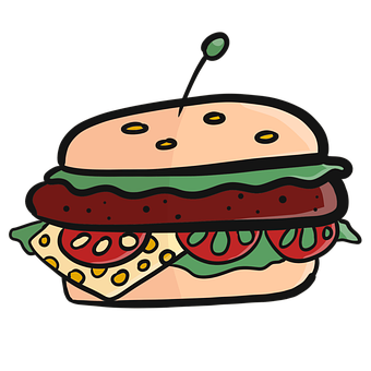 Hamburger, Desen Animat, Mâncare, Burger