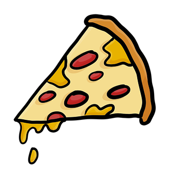Pizza, Felie, Brânză, Desen, Schiță