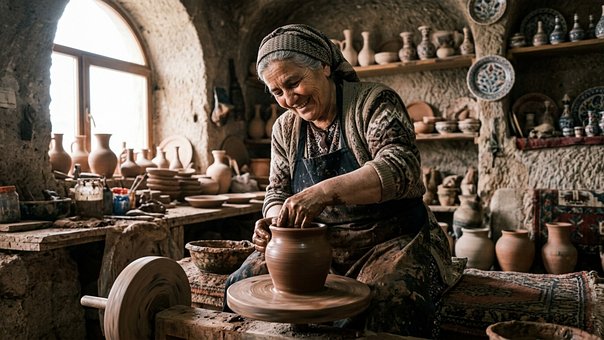 Cerámica, Torno De Alfarero, Taller