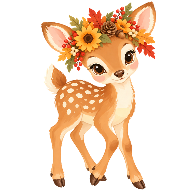 Free fawn autumn cute illustration