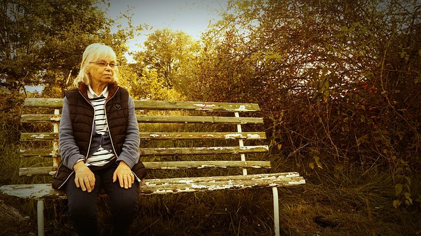 Free Older Woman Bench photo and picture