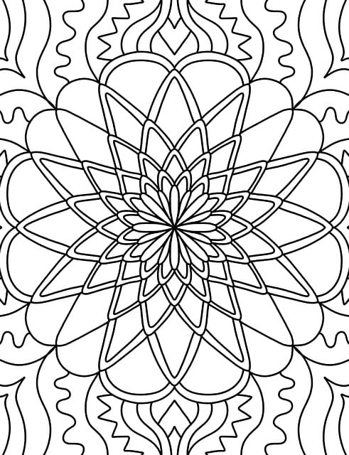Mandala, Floral, Página Para Colorir