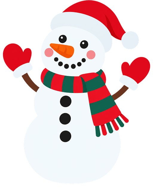 Free Christmas Snowman Santa Hat vector and picture