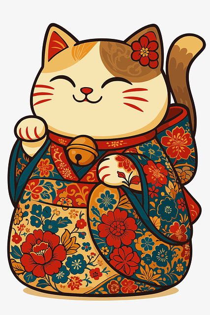 Download free HD stock image of Lucky Cat Japanese Symbol Free lucky cat japanese symbol floral pattern vector