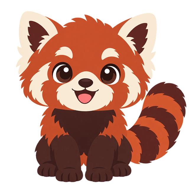 Free red panda animation cute vector