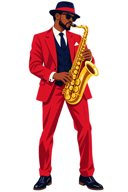 Free saxophonist jazz musician vector