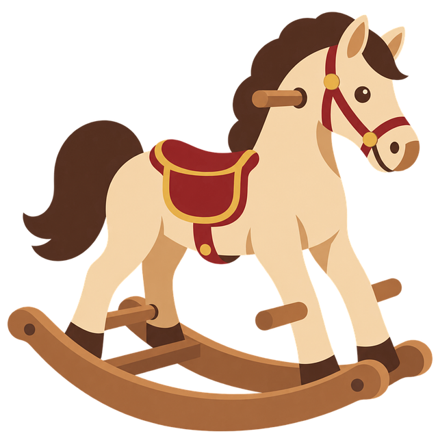 Free rocking horse wooden horse wooden toy illustration