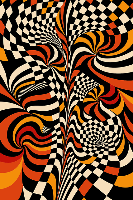 Free optical-illusion black orange illustration