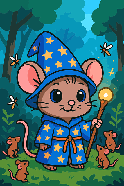 Free cartoon character wizard mouse vector