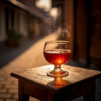 Bebida Quente, Copo Na Mesa