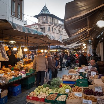 Mercado, Barracas, Comida, Vegetais