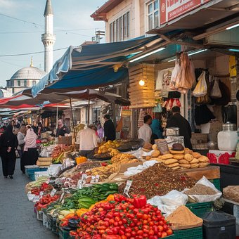 Mercado, Vegetais, Especiarias, Mesquita