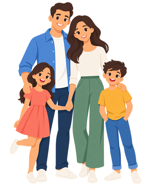 Free happy family mother father illustration