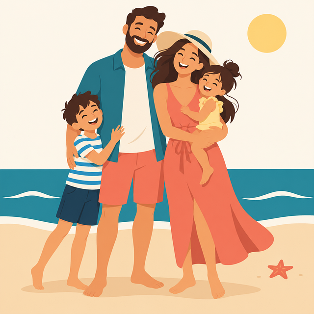 Glückliche Familie, Familienurlaub