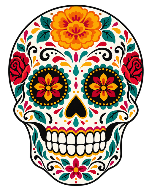 Free sugar skull day of the dead mexican culture vector