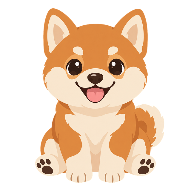 Free shiba inu puppy cartoon dog vector