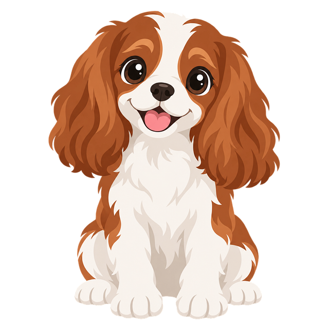 Free cavalier king charles spaniel puppy pet vector