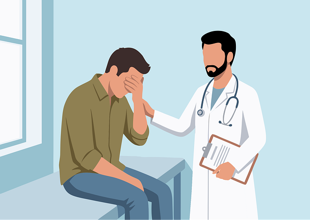Free mental health doctor patient vector