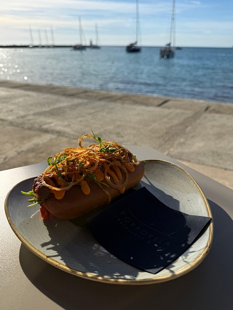 Hotdog, Strandszene, Essen, Kieselmeer