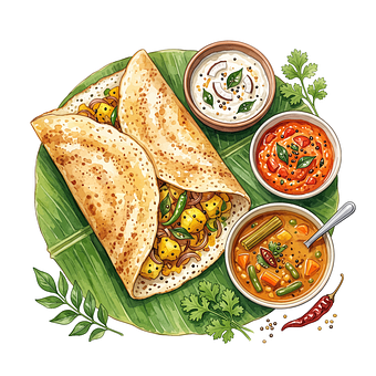 Free Dosa Indian Cuisine vector and picture