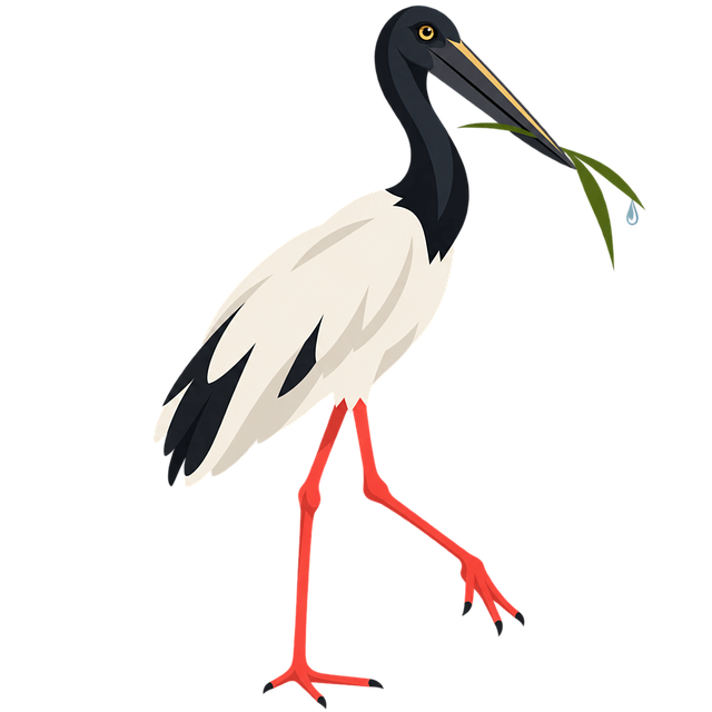 Free stork waterbird wading bird vector