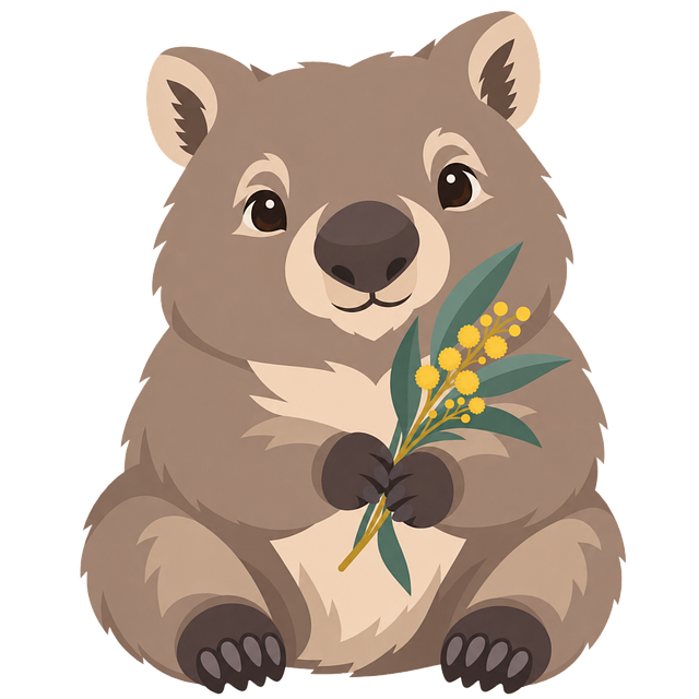 Free wombat cute australian animal illustration
