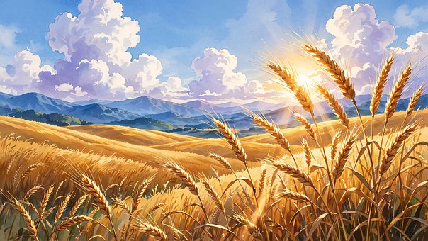 Hvete, Natur, Landskap, Sommer, Solskinn
