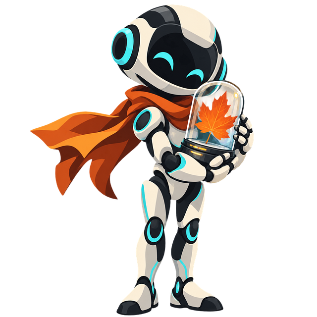 Free cute robot autumn leaf maple leaf vector
