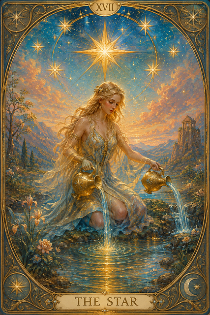 Tarot, Cărți, Noroc, Stea, 17