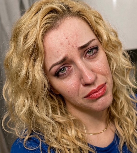 Porträt, Weinen, Blond, Lockig, Frau