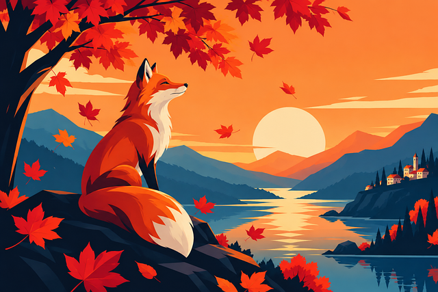 Free red fox autumn fox vector