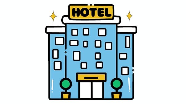 Hotel, Desenho Animado, Desenho, Prédio