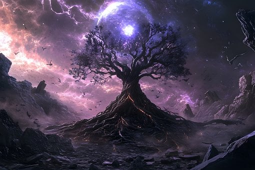 Дерево, Корни, Фантазия, Сюрреалистичный