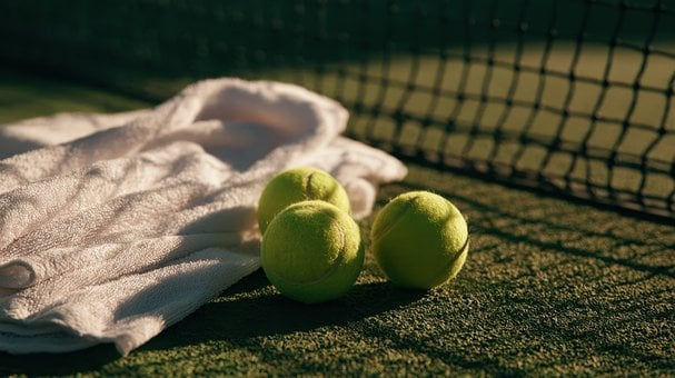 Tennis, Tennisball, Nett, Kunstgress