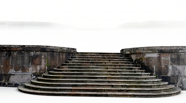 Free Stone Stairs Partially Covered illustration and picture
