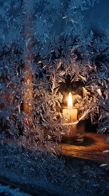 Frost, Fenster, Kerze, Winter, Eis