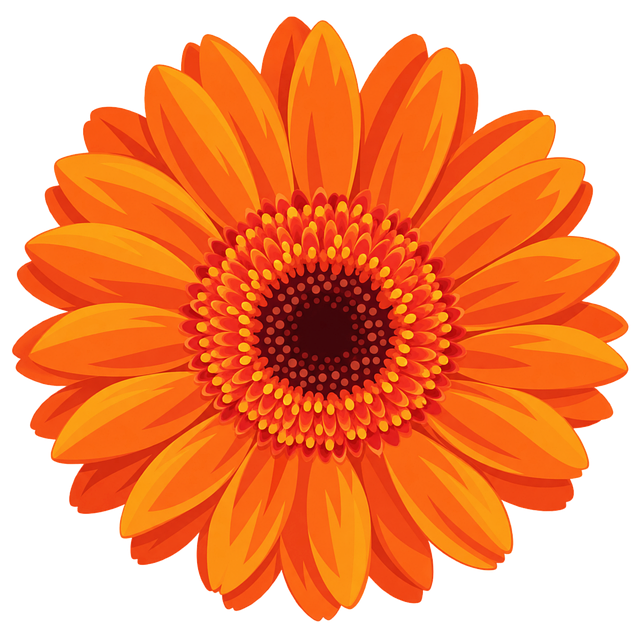 Free gerbera orange flower petal vector