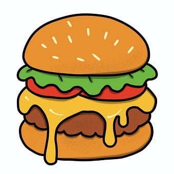 Hambúrguer, Desenho, Comida, Queijo